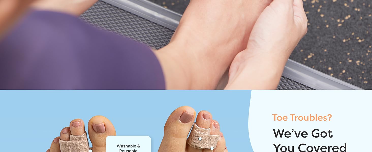 ZenToes Cushioned Fabric Toe Wraps for broken or Hammertoes