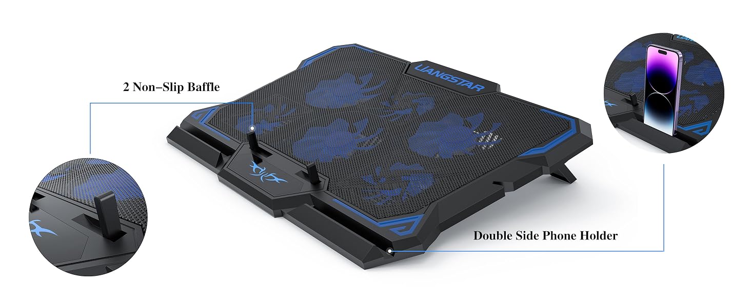 2 Non-slip baffle and double side phone holder