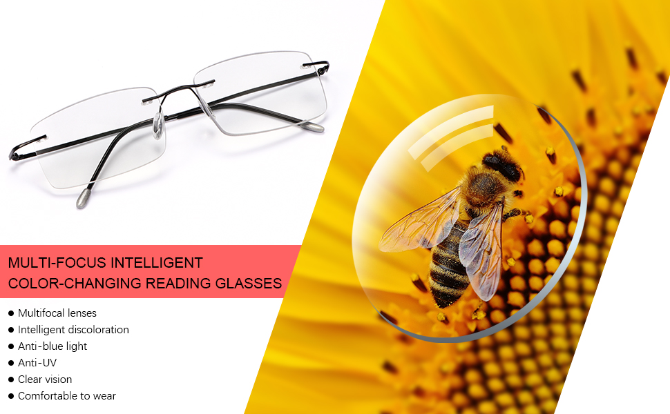 HD Clear Transition Photochromic Progressive Multifocal Presbyopic Glasses