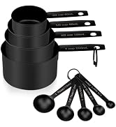 Muchtolove Measuring Cups and Spoons Set of 9, Stainless Steel Measuring cup for Cooking and Baki...