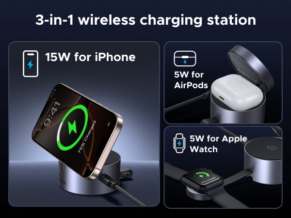 3-in-1 wireless charging station
