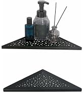 Black 10’’ Corner Shower Shelf 2 Pack, Triangular Shower Corner Shelves 304 Stainless Steel Bathr...