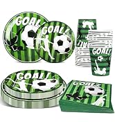 Abilat 120 Pcs Soccer Party Decorations Tableware Set with Paper Plates, Cups, Napkins Disposable...