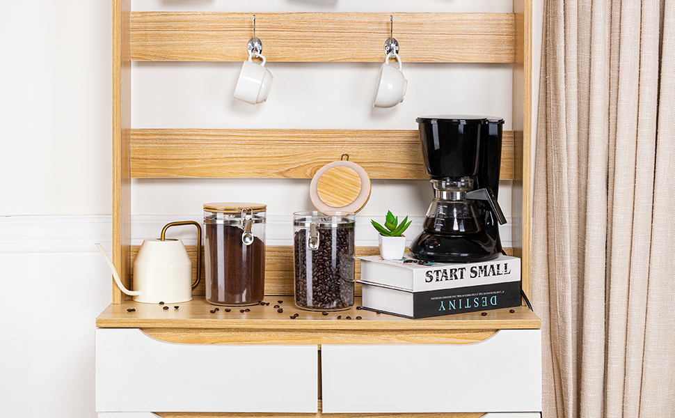 coffee bean storage container airtight-coffee jar with scoop-coffee holder container-coffee jars