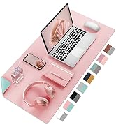 Aothia Double-Sided PU Leather Desk Pad - Non-Slip Large Mouse Pad & Desk Mat for Office, Home - ...