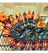 27.8Ft Orange and Purple Halloween Lights Flame String Lights, Spooky Flicker Flame Lights String...
