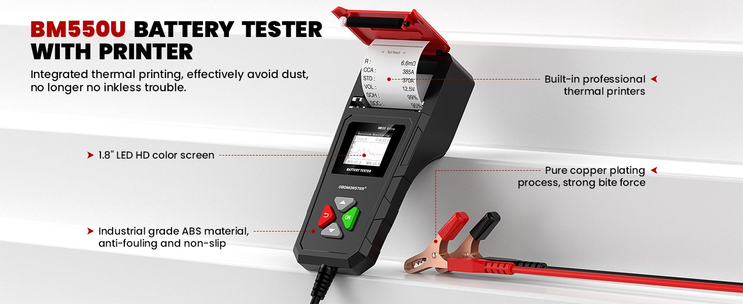 battery tester with printer