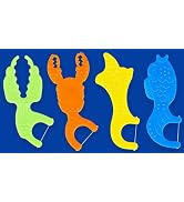 Individually Wrapped Floss for Kids Bulk Kids Flossers Marine Animal-Shaped Baby Floss 4 Colors T...