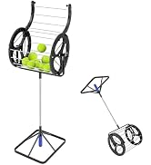 KeruRome Tennis Ball Hopper 80 Balls Automatic Collector Tennis Ball Retrievers Rolling Collector...