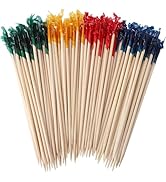 FATLODA 1000PCS Cocktail Picks, Colored Frill Fancy Wooden Toothpicks for Appetizers Sandwich Dri...