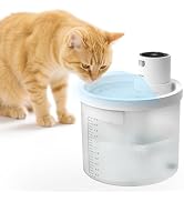 Dexmary Cat Water Fountain Cordless, 4000mAh Battery Operated, 2.2 L/77 oz Cat Fountains for Drin...