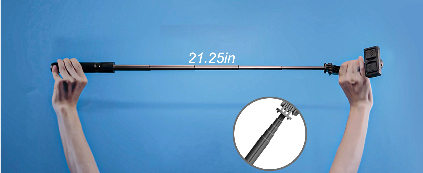 Selfie Stick Head Stabilizer, 360° Swivel Tripod with Wireless Remote, Portable Cell Phone Holder