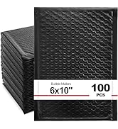 Nicunom 100 Pack Bubble Mailers 6x10", Usable Size 6x9" Self Seal Padded Envelopes Opaque Poly Wr...