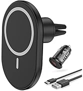 Magnetic Wireless Car Charger, Compatible with Mag Safe, Air Vent Car Mount for iPhone 14/13/12 S...