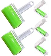 Sticky Lint Roller 5 Pack, Reusable Washable Lint Roller Pet Hair Remover Cleaner with Cover for ...