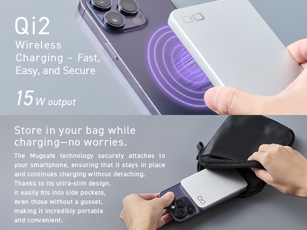 Qi2 wireless charging & incredibly portable