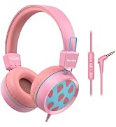 New bee Kids Headphones Wired for School with Microphone KH20 HD Stereo Safe Volume Limited 85dB/...