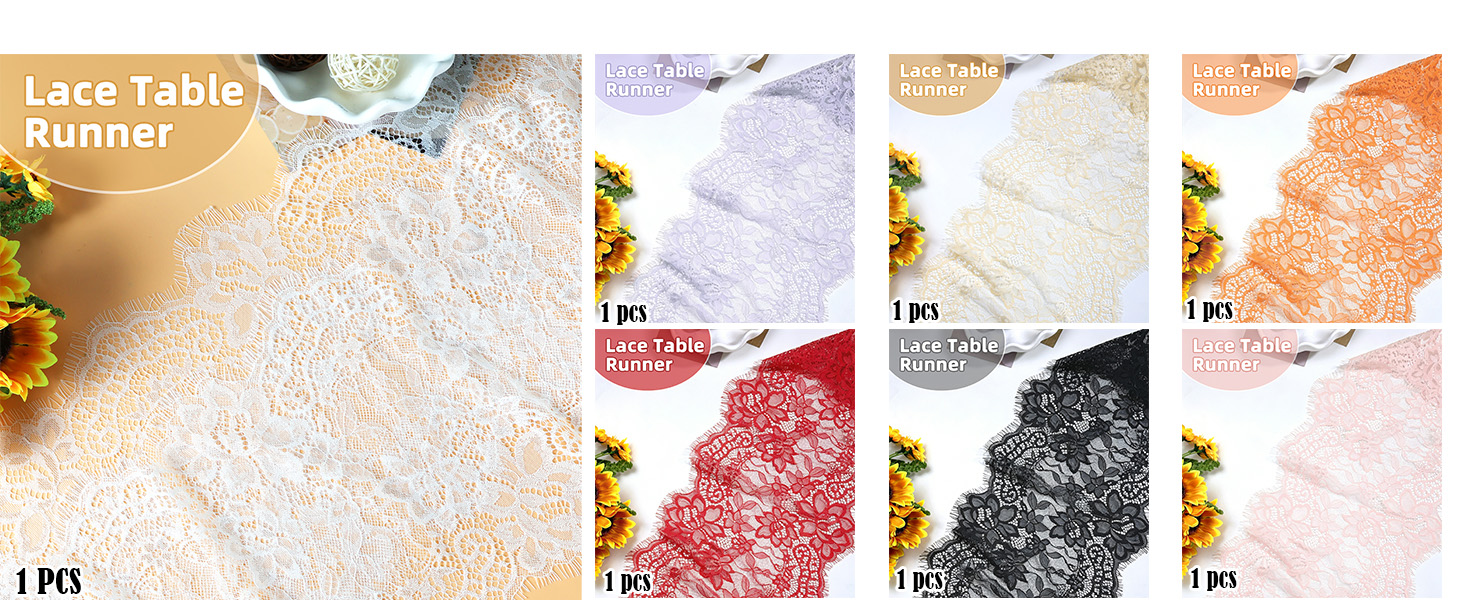 Lace Table Runner Embroidered Boho Lace Runners for Tables Vintage Rustic Farmhouse Table Runner