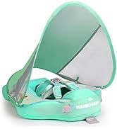 Mambobaby Float with Canopy UPF 50+ Sun Protection Pearl Foam Non-Inflatable Solid Baby Pool Floa...