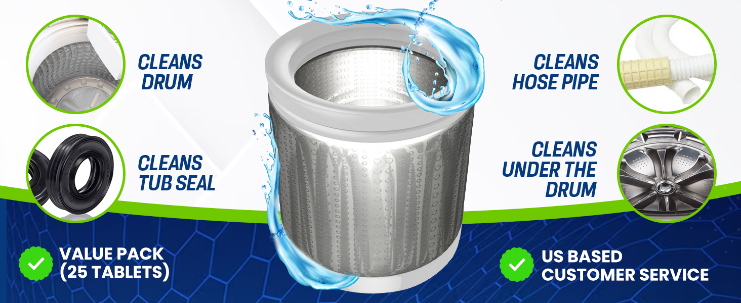 Washer machine cleaner Tablets, deep scrubbing powder, high-quality Active Cleaning Formula