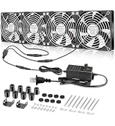 AmRunJe 4 x 120mm DIY Small Window Fan with Speed Controller 110V 120V 220V 240V AC Big Airflow F...