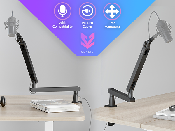 Sensic SA-30 LP Microphone stand low profile mic arm boom arm work from home setup gaming pc