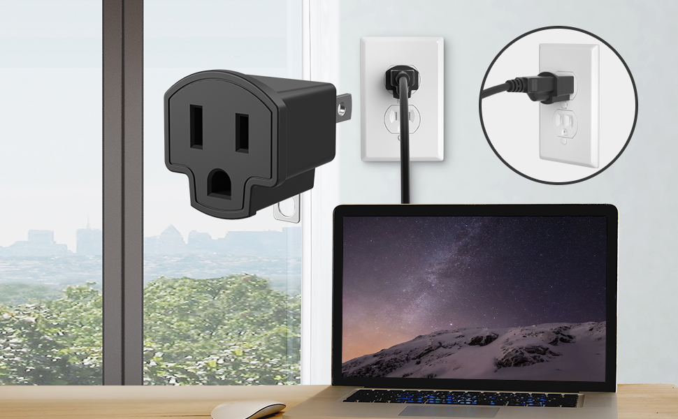 3-2 Prong Grounding Outlet Adapter