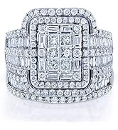 Mnyixsi Fashion Shiny Full CZ Stone Cushion Cut 4ct Zircon Diamonds Stone Square Cut Diamond Enga...