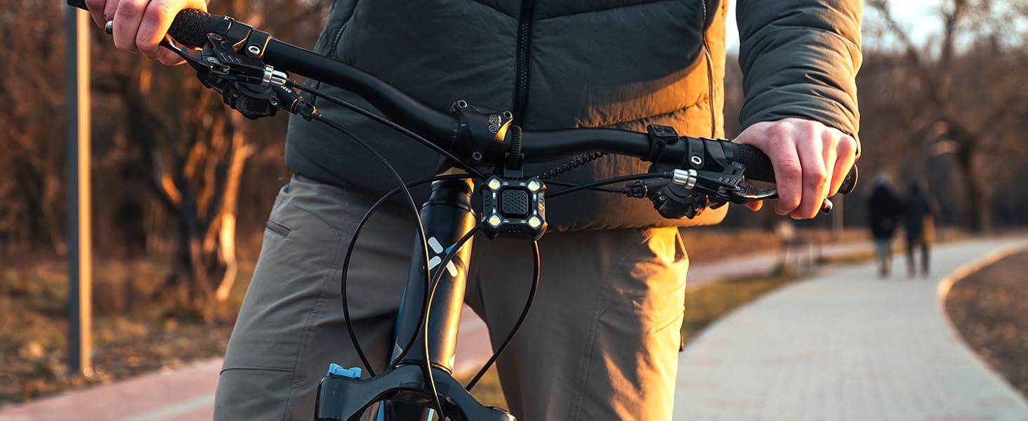 Rechargeable waterproof bike horn and light set for night riding and commuter cyclists