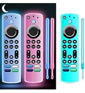 (3 Pack) ONEBOM Silicone TV Remote Cover, (6.2 Inch*1.5 Inch) Glow in The Dark, Anti Slip Silicon...