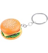 Juroicessry Women Men Simulation Cheeseburger Keychain Pendant Key Chain Key Ring Pendant Hamburg...