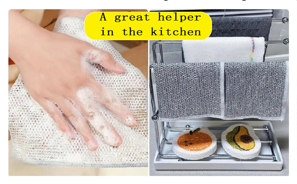 Metal wire dishwashing cloth, scratch free cloth