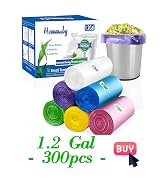color small 1.2 gallon trash bags, garbage bags, bathroom trash can bin liners, waste basket liner