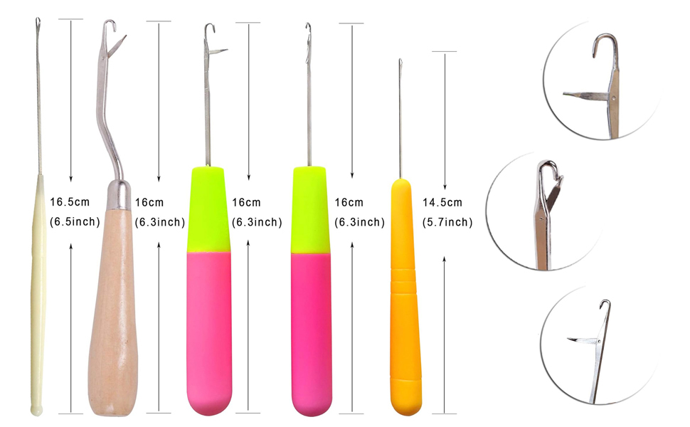 Hair Crochet Hook Bent Latch Hook Crochet Needle Set