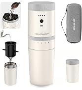 HAUSHOF Portable Coffee Maker, Camping Coffee Makers Travel Mini Coffee Maker, Portable Travel Co...