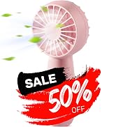 Handheld Mini Fan, 4800mAh Hand Fan, Portable USB Rechargeable Small Pocket Fan, 3 Speeds Adjusta...