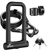 Sportneer Bike Lock: 18mm Heavy Duty Anti Theft Bike U Lock with 5ft Security Steel Cable - Shack...