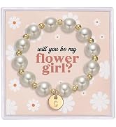 Flower Girl Proposal Gifts, Initial A-Z Bracelet Will You Be My Flower Girl Gift Thank You for Be...