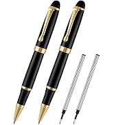 Cambond Ballpoint Pens Black Pens - Metal Pen Uniform Cap Pens for Gift Business Men Police Fligh...