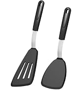 Silicone Spatula Turner Set of 2, GEEKHOM 600°F Heat Resistant Cooking Spatulas for Nonstick Cook...
