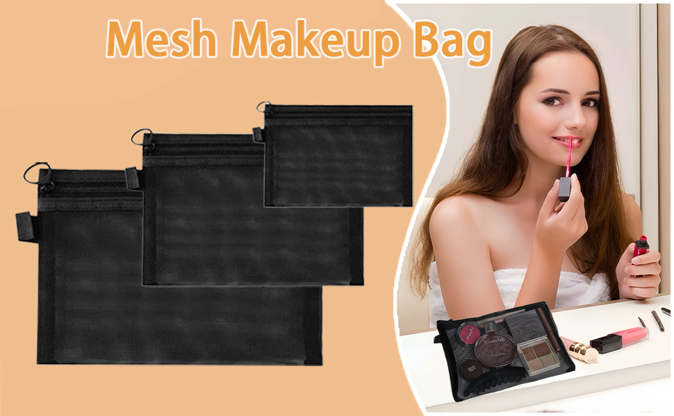 This set includes 3 mesh makeup bags in different sizes, perfect for organizing all your essentials