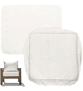 Honeycomb Outdoor Deep Seat Patio Cushion Cover, 24 x 23, Heritage Bone Replacement Slipcover for...