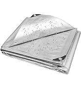 Windscreen4less 20' x 30' Heavy Duty 10 Mil Waterproof Silver Poly Tarp