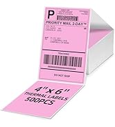 Omezizy 4x6 Pink Thermal Labels, 1 Packs of 500 4x6 Fold Labels - Compatible with JADENS, ASprink...