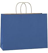 BagDream 25 Pack 16x6x12 Inches Kraft Paper Bags with Handles Navy Blue Paper Gift Shopping Bags ...