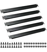 YuPinDiZu 5 Pack of 1U Blank Panel - Metal Rack Mount Filler Panel for 19in Server Rack Cabinet o...