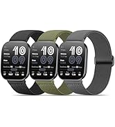 Kollody 3 Pack Nylon Elastic Watchband Compatible with Amazfit Bip 6/5/Active Max/Balance 2/1,22m...