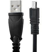 Jowxsx 3ft Black USB Data Charger Cable for Nikon Coolpix S2600 S2500 S3000 S3200 S4300 S6100 Aud...