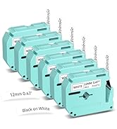 M950 M960 Label Tapes 12mm 0.47 White, Replacement for Brother P-Touch M Tape M-K231 MK231 M-231,...