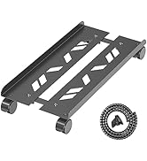 Computer Tower Stand, Adjustable Mobile CPU Stand, CPU Holder PC Tower Stand with Rolling Caster ...